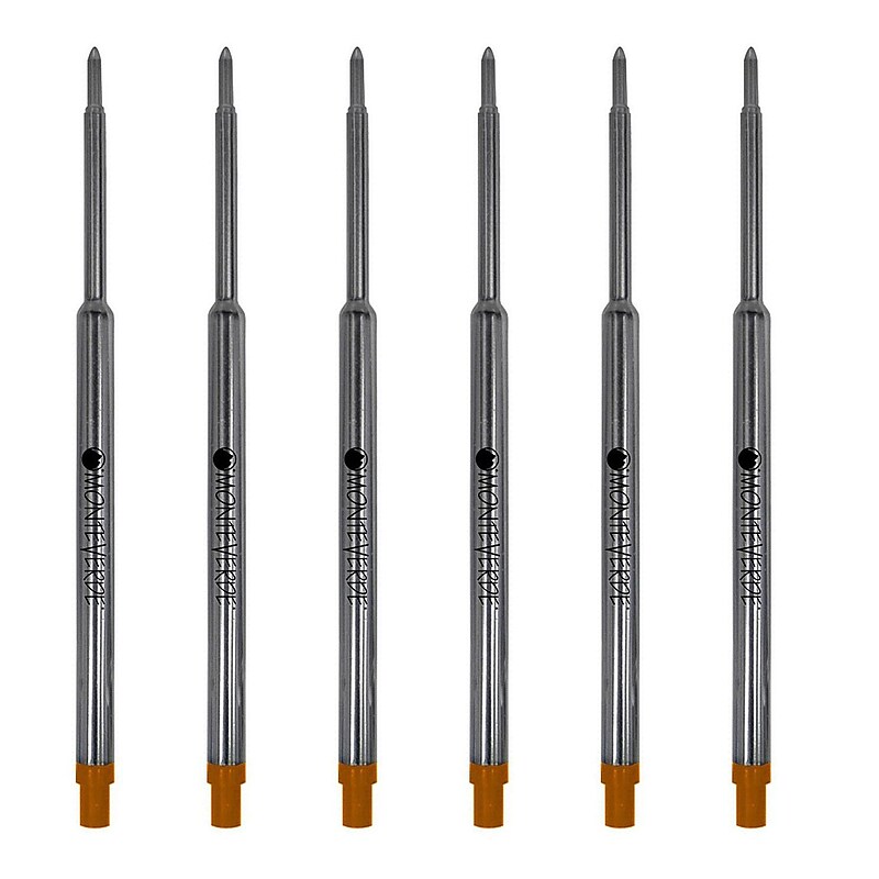 Monteverde® Medium Ballpoint Refill For Waterman Ballpoint Pens, 6/Pack, Brown image 1