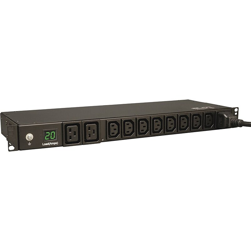 Tripp Lite 200 VAC, 208 VAC, 230 VAC, 240 VAC Metered Power Distribution Unit, 10-Outlet, Black (PDUMH20HV) image 1