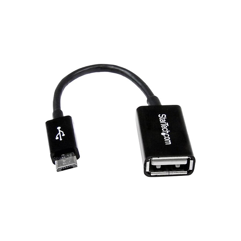 StarTech 5" Micro USB to USB OTG Host Adapter, Black (UUSBOTG) image 1