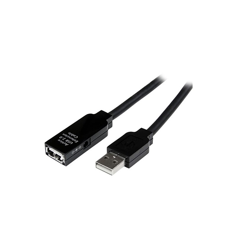 StarTech 49.2' USB 2.0 Active Extension Cable, Black image 1