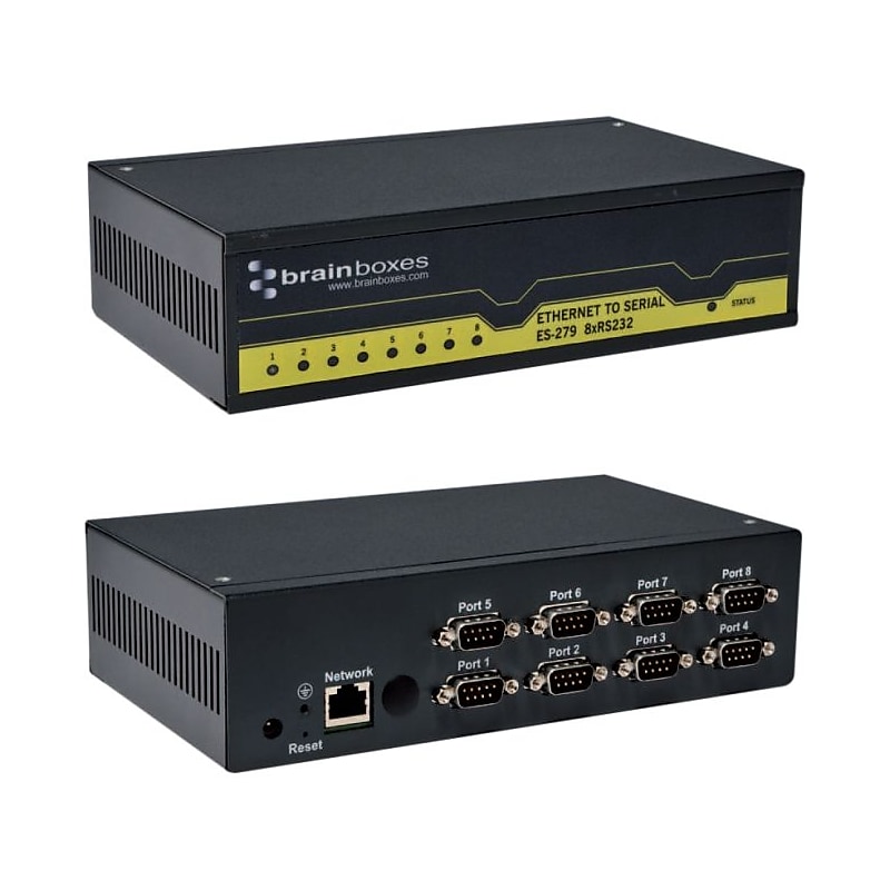 Brainboxes 8 Port RS232 Ethernet To Serial Adapter image 1