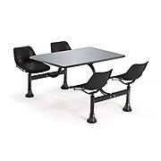 OFM 24" W x 48" L Stainless Steel Group/Cluster Table And Chair, Black
