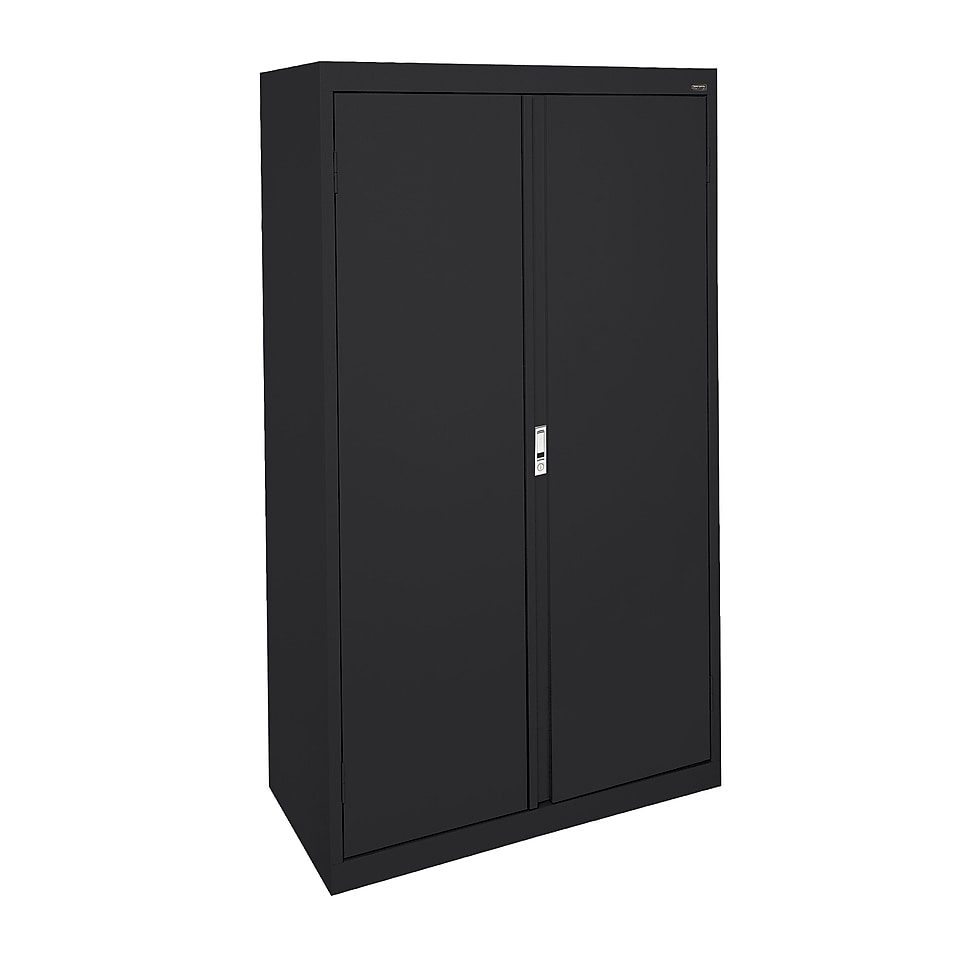Sandusky System Series 64H x 30W x 18D Steel Double Door Storage Cabinet, Black