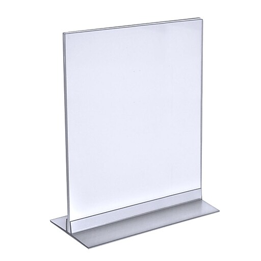 Azar® 12" x 9" Vertical/Horizontal TStrip Acrylic Sign Holder, 10/Pack