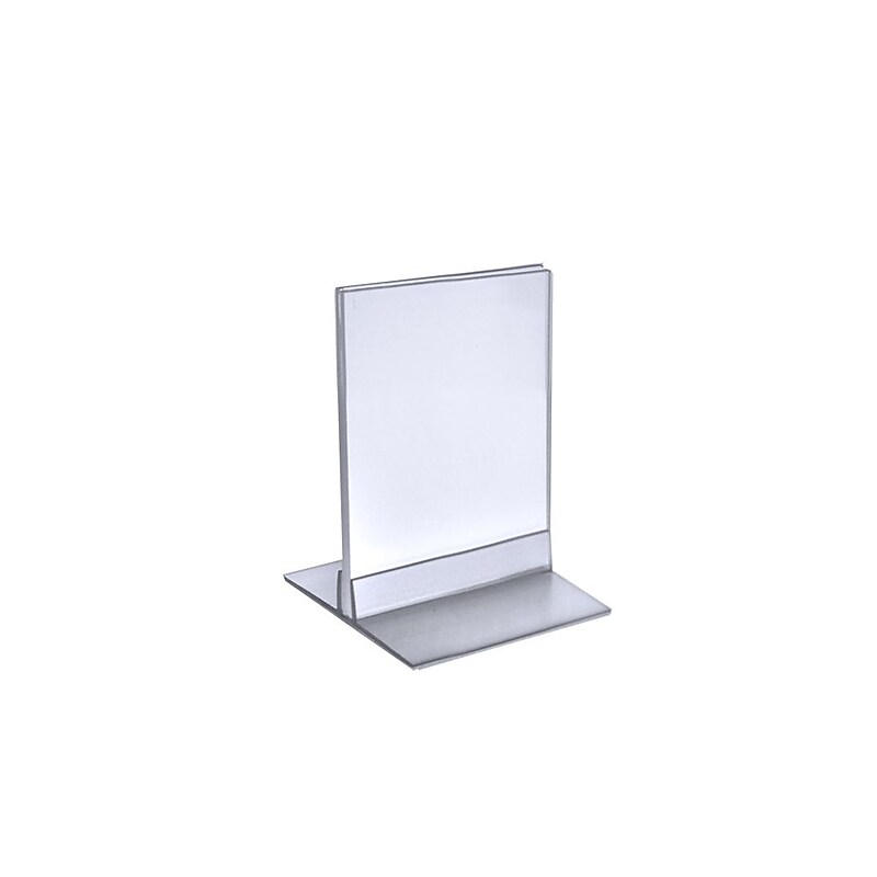 Azar Sign Holder, 5" x 4", Vertical, Clear Acrylic, 10/Pack (102729) image 1