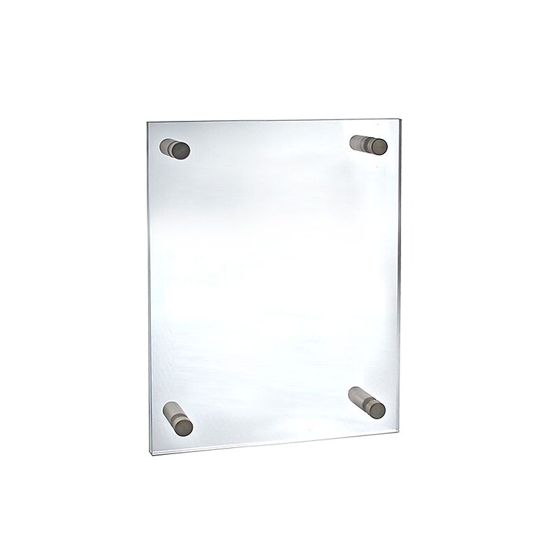 Azar Sign Holder, Wall Mounted, Silver Acrylic (105512) image 1
