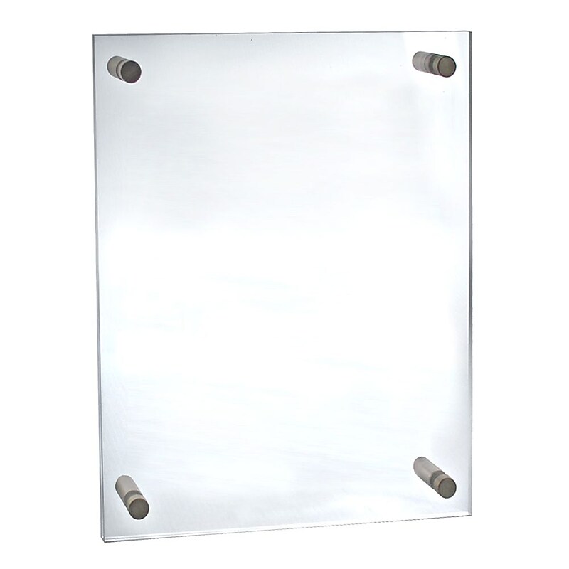 Azar Sign Holder, 21" x 26", Wall Mounted, Silver, Acrylic (105528) image 1