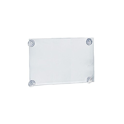Azar Acrylic Window Mounting Sign Holder with Suction Cups, Clear