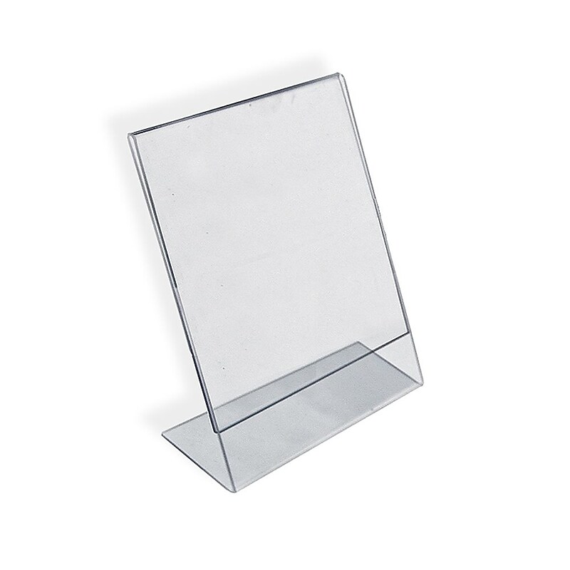 Azar Displays Vertical Slanted Clear Sign Holder 10/Pack image 1