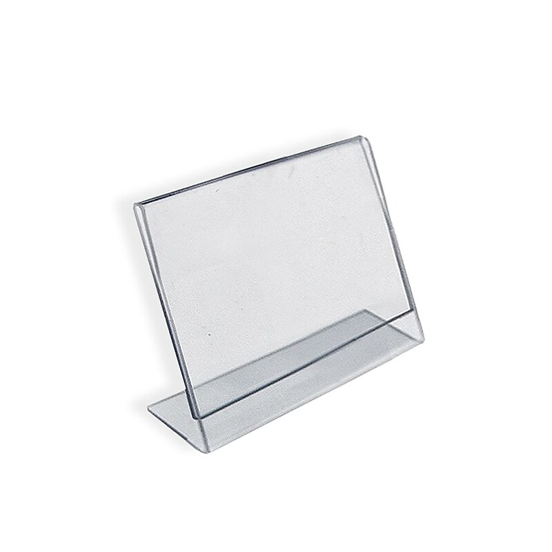 Azar Sign Holder, 3" x 2", Horizontal, Clear Acrylic, 10/Pack (112742) image 1