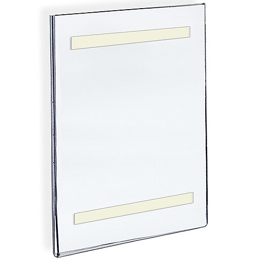 Azar Acrylic Vertical Wall Mount Sign Holder with Adhesive Tape, 22" x