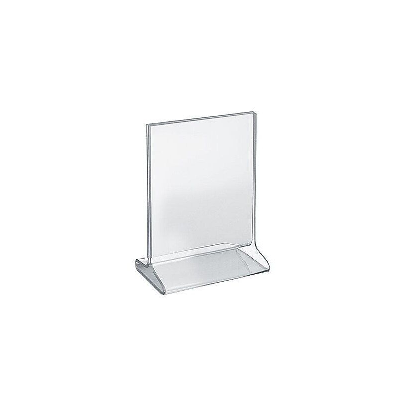 Azar Sign Holder, 5.5" x 7", Vertical, Clear Acrylic, 10/Pack (142709) image 1