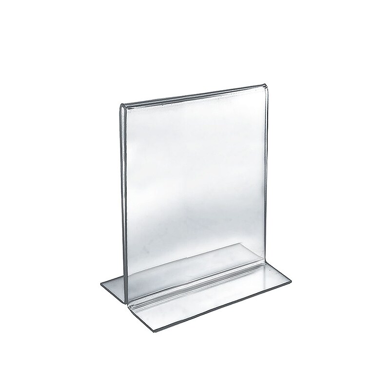 Azar Sign Holder, 8" x 10", Vertical, Clear Acrylic, 10/Pack (152718) image 1