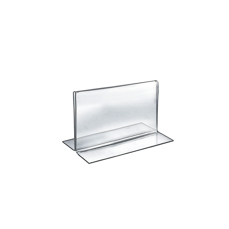 Azar Sign Holder, 7" x 5", Horizontal, Clear Acrylic, 10/Pack (152723) image 1