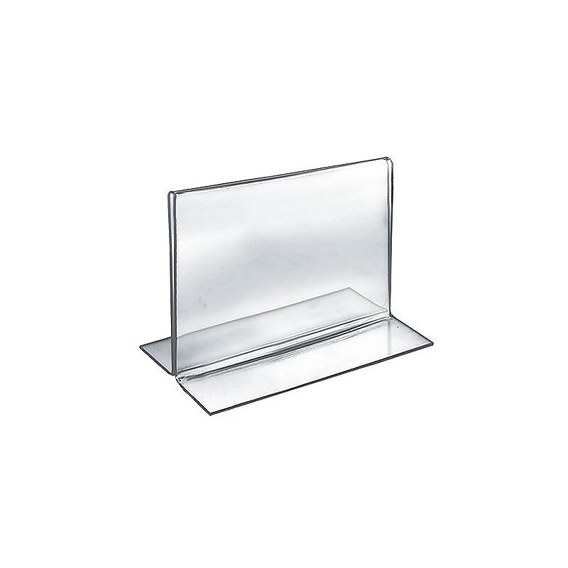Azar Sign Holder, 6" x 5", Horizontal, Clear Acrylic, 10/Pack (152725) image 1