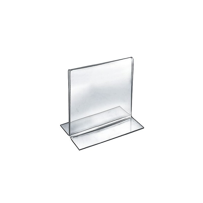 Azar Sign Holder, 5" x 5", Vertical, Clear Acrylic, 10/Pack (152728) image 1