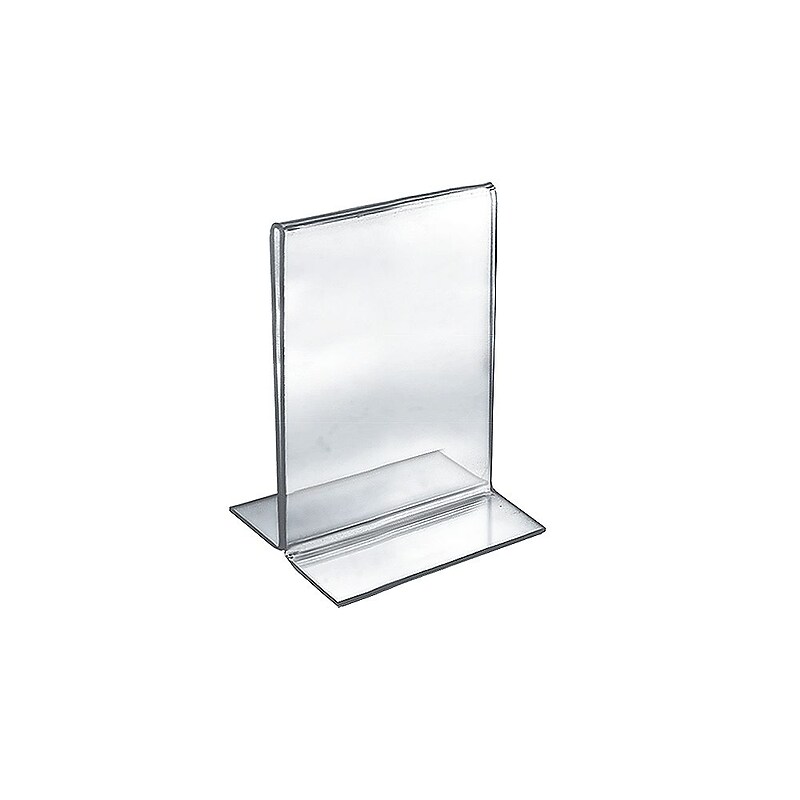 Azar Sign Holder, 5.5" x 8.5", Vertical, Clear Acrylic, 10/Pack (152733) image 1