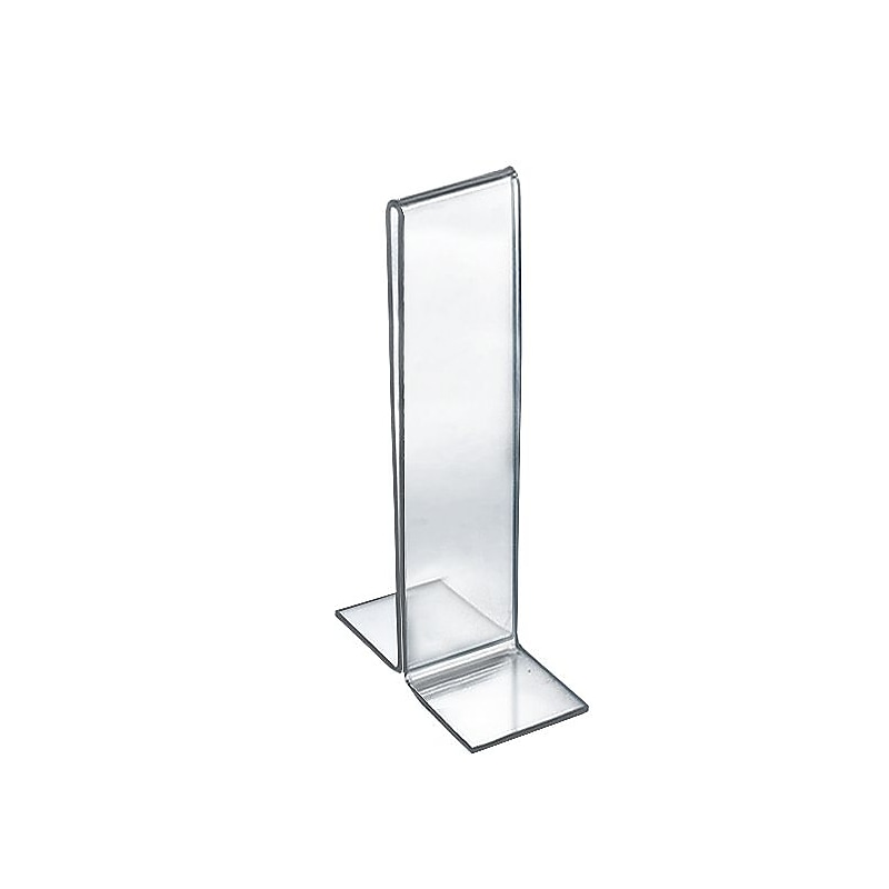 Azar Sign Holder, 7" x 2", Vertical, Clear Acrylic, 10/Pack image 1