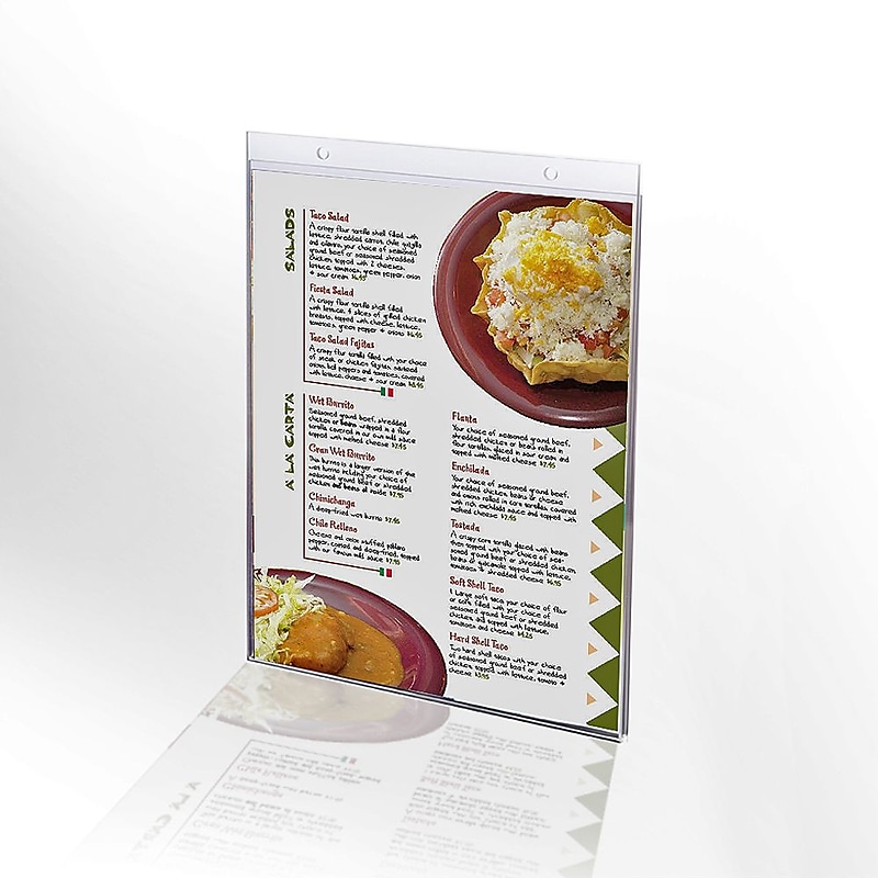 Azar Sign Holder, 11" x 14", Vertical, Clear Acrylic, 10/Pack (162710) image 1
