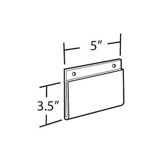 Azar Acrylic Horizontal Wall Mount Sign Holder, 3.5" x 5", 10/Pack
