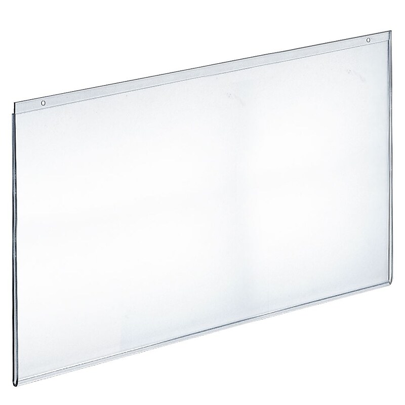 Azar Sign Holder, 22" x 17", Horizontal, Clear Acrylic, 10/Pack (162729) image 1