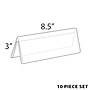 Azar Displays Nameplate Sign Holder, 8.5" W x 3" H, Clear, 10/Pack (192805)~#|#~m000008770_sc7