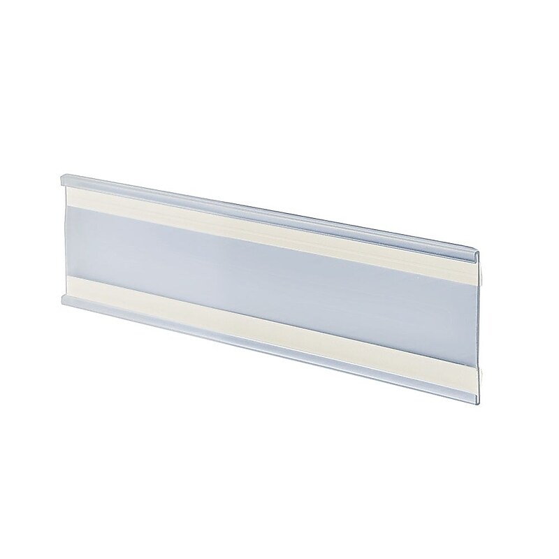 Azar Displays Adhesive Nameplate Sign Holder, 8.5" W x 3" H, Clear, 10/Pack (199611) image 1