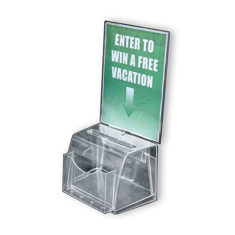 Azar Non-Specified Holder, 7.75" x 17", Vertical, Table Top, Clear, Acrylic (206007) image 1