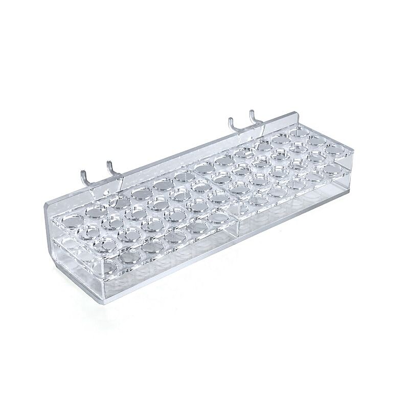 Global Approved  36-Section Cosmetic Tray Pgbrd/Slatwall Acrylic - Pkg Qty 2