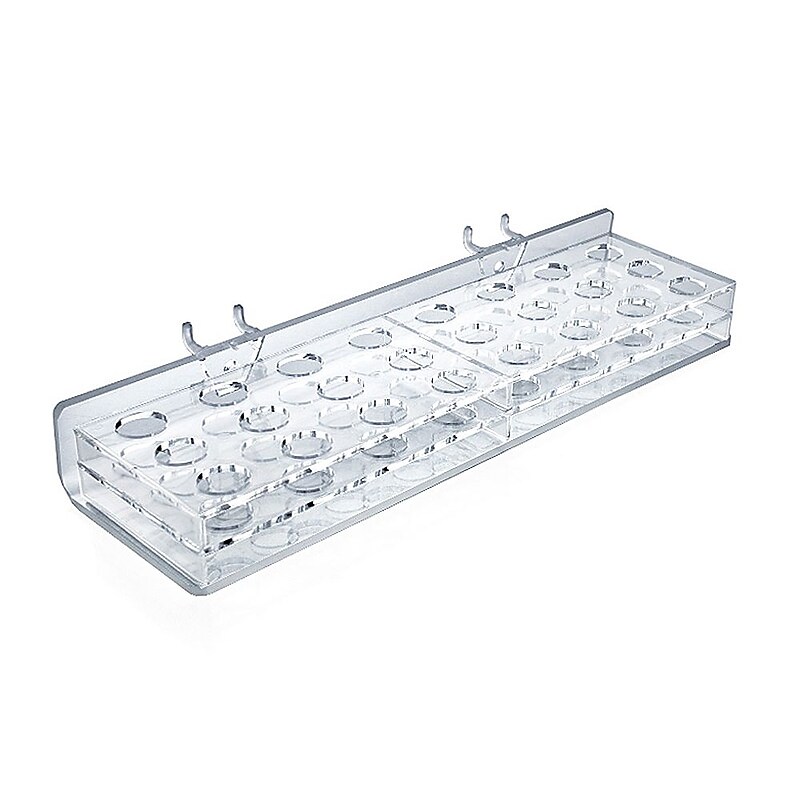 Azar 24 Compartment Mascara & Cosmetic Tray, Slatwall/Counter Top, Clear, 2/Pack (225535) image 1
