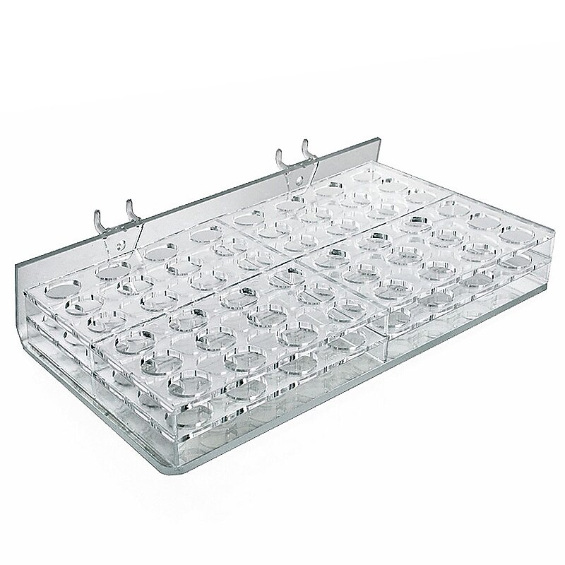 Global Approved  48-Slot Mascara & Cosmetic Tray Pgbrd/Slatwall Acrylic - Pkg Qty 2