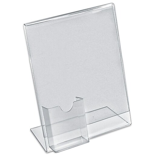 Azar Displays Sign Holder with Attached Brochure Holder, 11 x 8.5inch