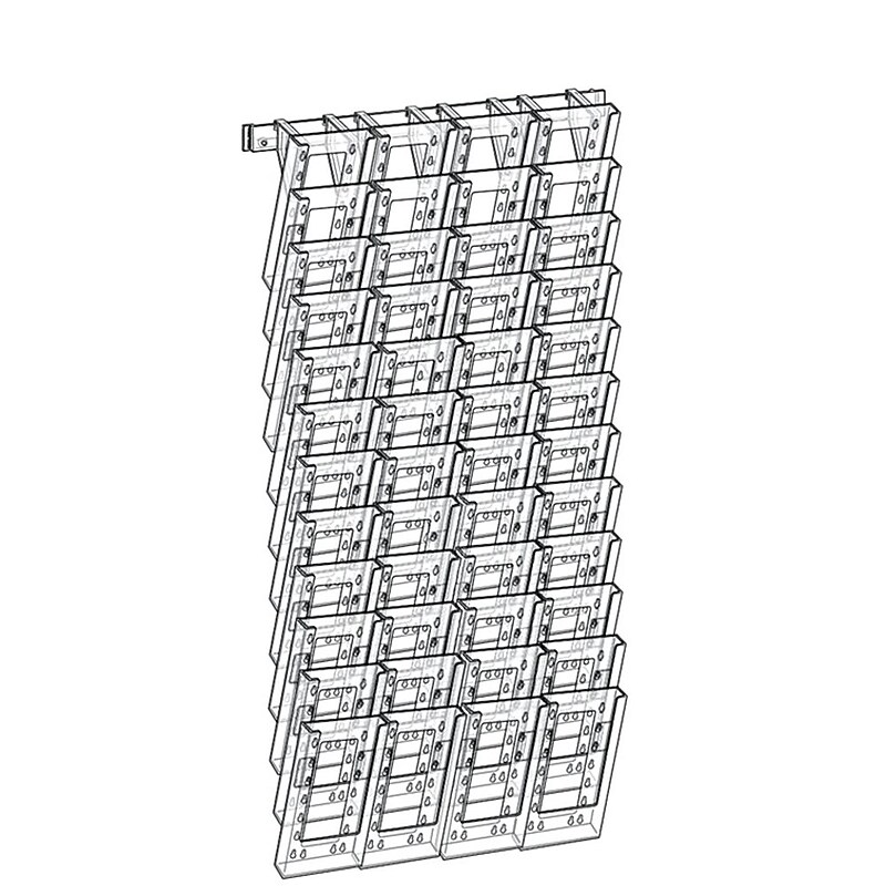 Azar Brochure Holder, 59.25" x 18", Vertical, Wall Mounted, Clear Plastic (252327) image 1