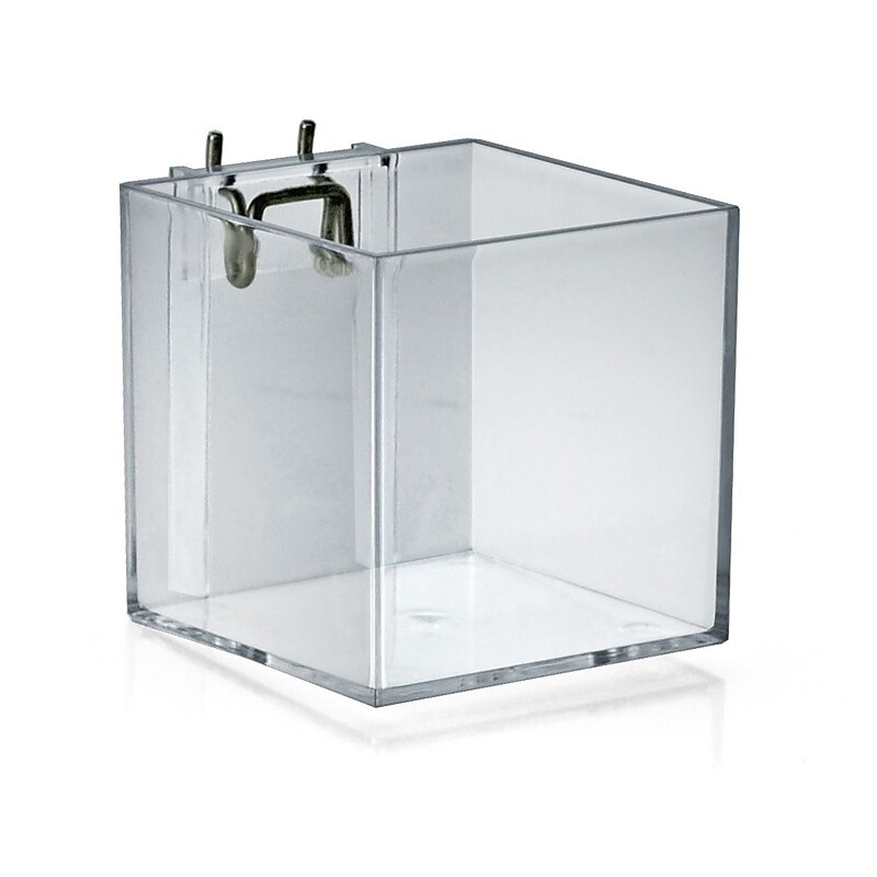 Azar Displays 4" Cube Bin for Pegboard or Slat wall, 4/Pack (256105) image 1