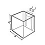 Azar Displays 4" Cube Bin for Pegboard or Slat wall, 4/Pack (256105)~#|#~m000009029_sc7