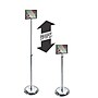 Azar Sign Holder, 10" x 49.5", Horizontal, Freestanding, Silver, Acrylic (300830)~#|#~m000009064_sc7