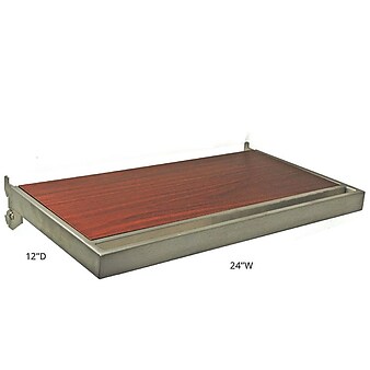 Azar® Wooden Shelf With Hang Rail, 12"(D)