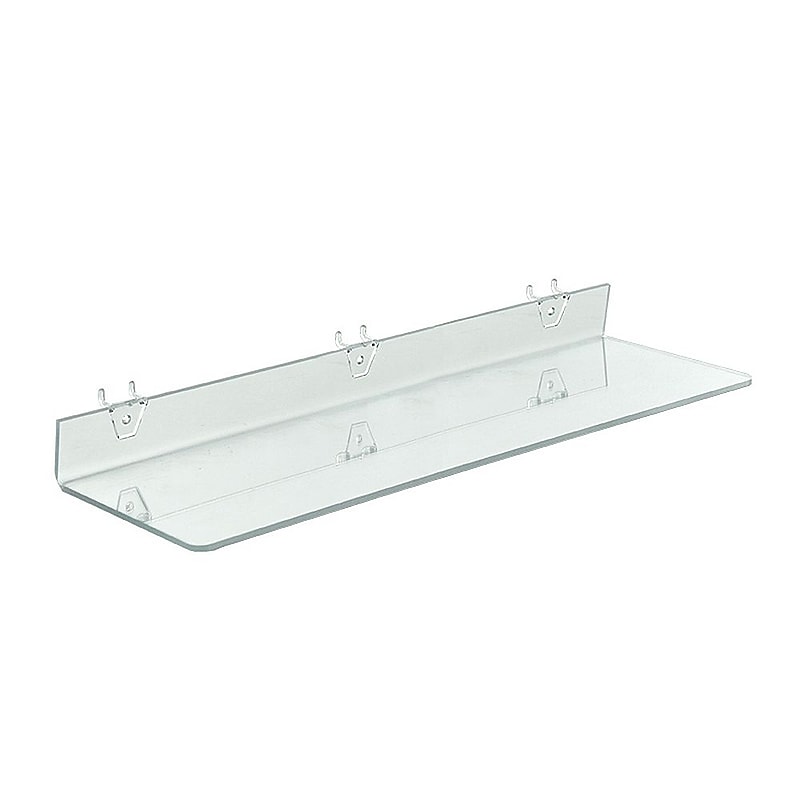Azar® 24" x 6" Acrylic Shelf For Pegboard/Slatwall, Clear, 4/Pk image 1