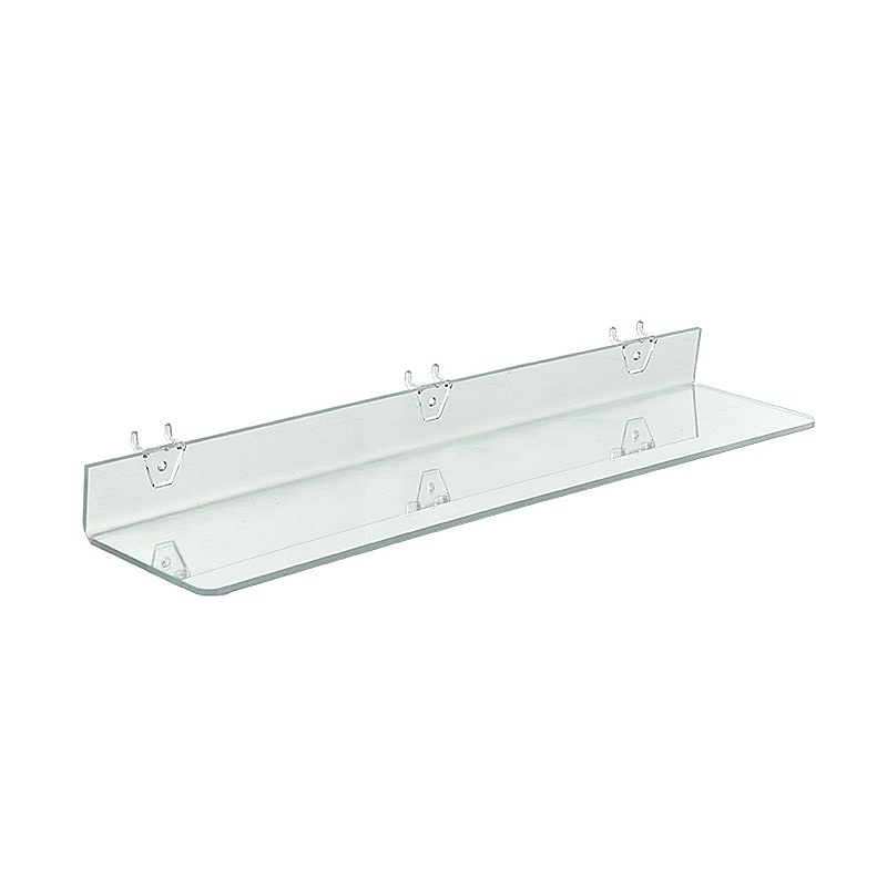 Azar® 24" x 4" Acrylic Shelf For Pegboard/Slatwall, Clear, 4/Pk image 1