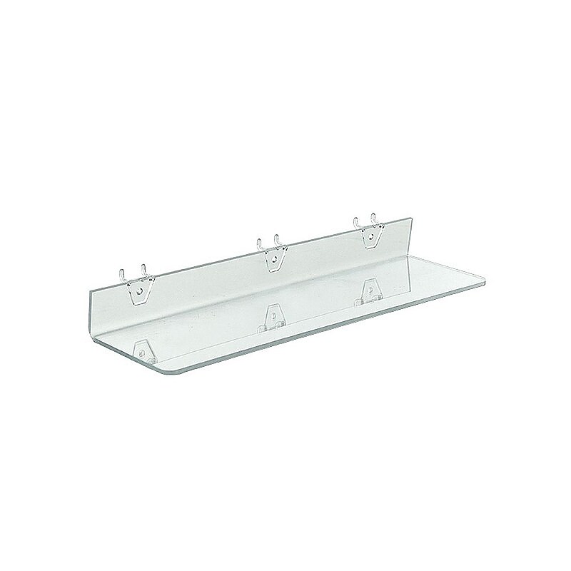 Azar® 20" x 4" Acrylic Shelf For Pegboard/Slatwall, Clear, 4/Pk image 1
