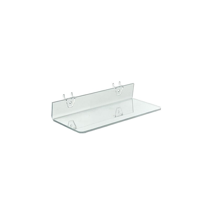 Azar® 13 1/2" x 4" Acrylic Shelf For Pegboard/Slatwall, Clear, 4/Pk image 1