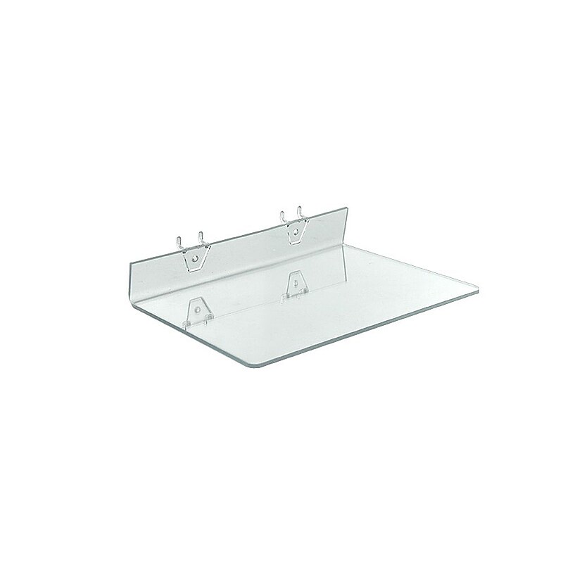 Azar® 13 1/2" x 8" Acrylic Shelf For Pegboard/Slatwall, Clear, 4/Pk image 1