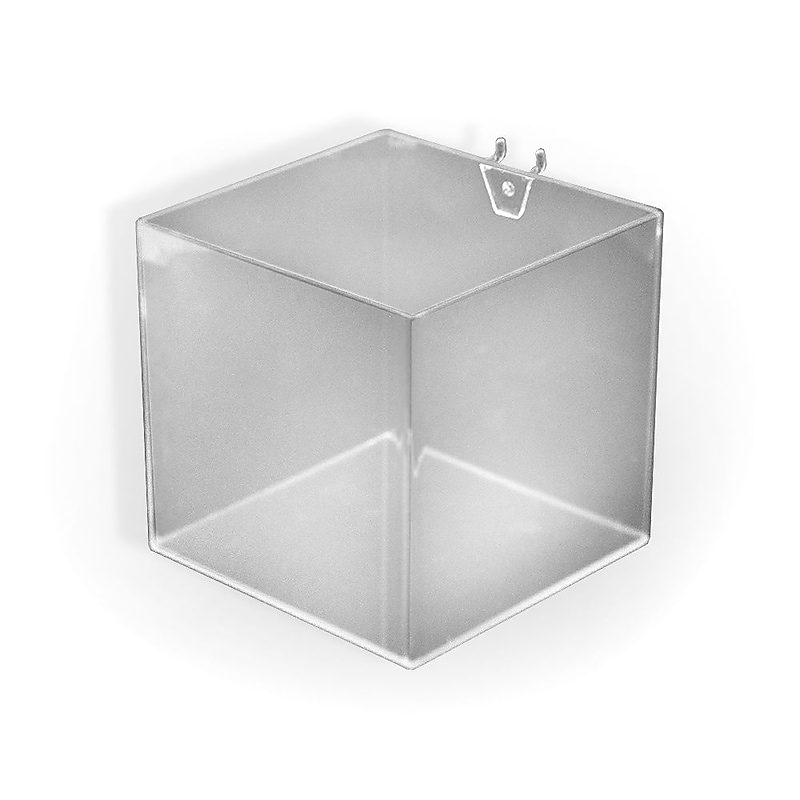 Azar Displays 6" Cube Bin for Pegboard or Slatwall, 4/Pack (556109) image 1