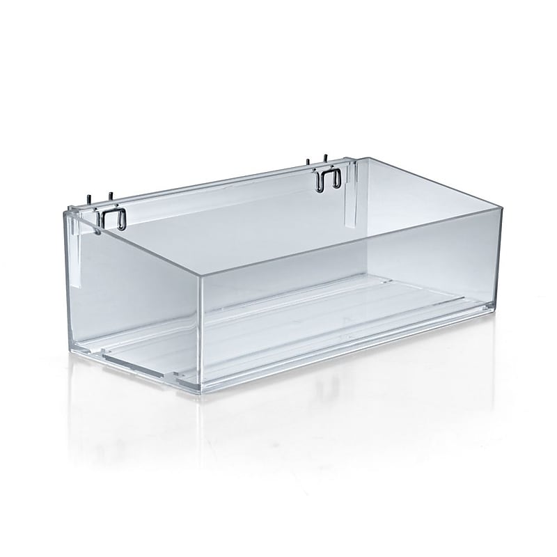 Azar Displays 4" x 16" Pegboard Bin, Clear (556116) image 1