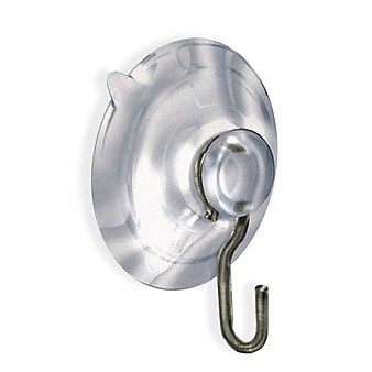 Azar Suction Cups with Hook, Clear, 20/Pack (700018)