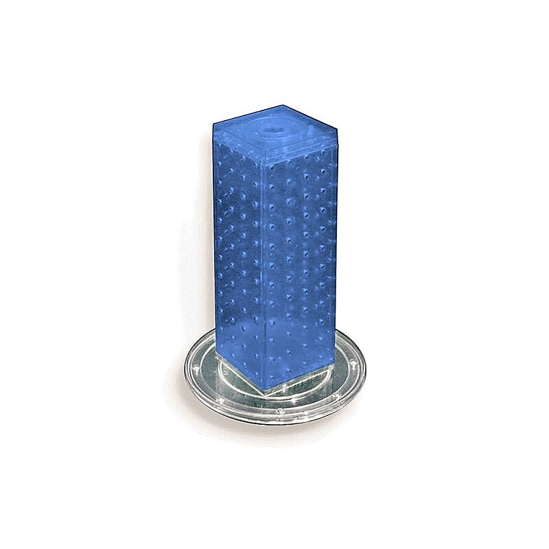 Azar 12"(H) x 4"(W) x 4"(D) 4-Sided Revolving Pegboard Counter Display, Blue image 1