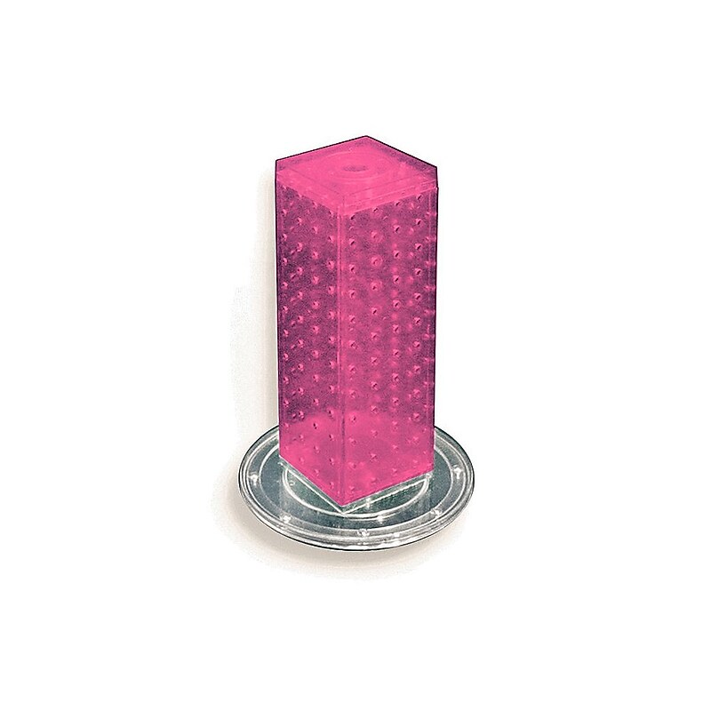 Global Approved  Pegboard Revolving Countertop Display, 4-Sided, Pink ,1 Piece