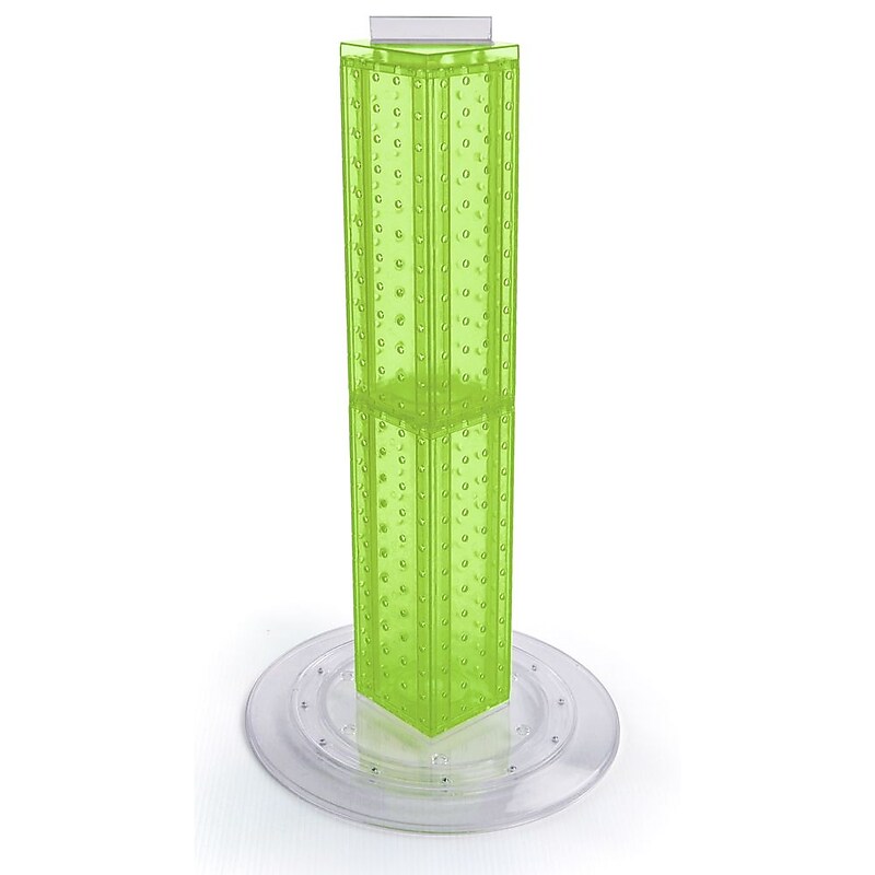 Azar 4"W 4-Sided Revolving Pegboard Counter Display, Green (700222-GRE) image 1
