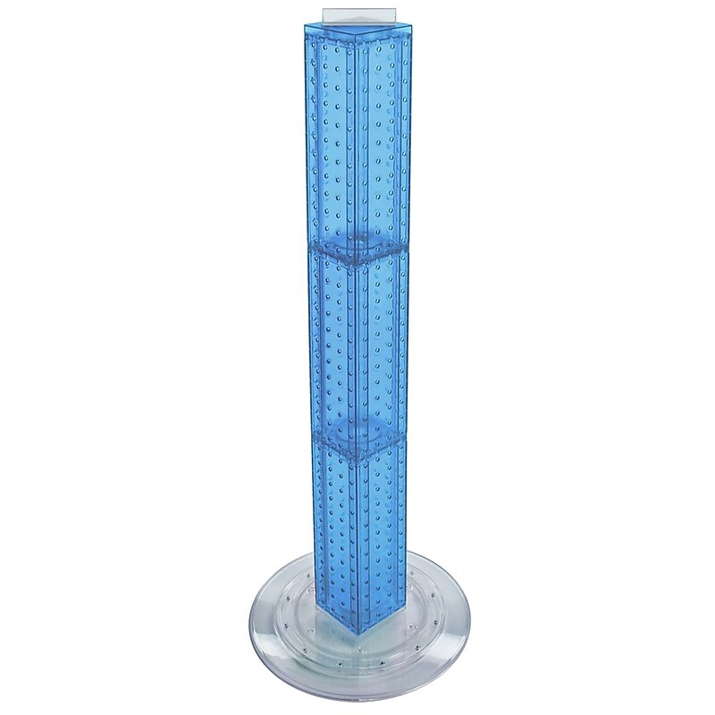 Azar 4"W 4-Sided Revolving Pegboard Counter Display, Blue (700223-BLU) image 1