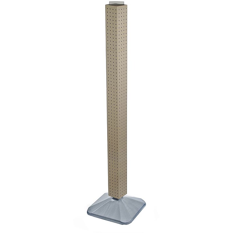 Azar 48" x 4" Standard 4-Sided Interlocking Pegboard Display Tower, Almond (700225-ALM) image 1